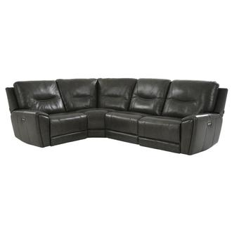 London Leather Power Reclining Sectional