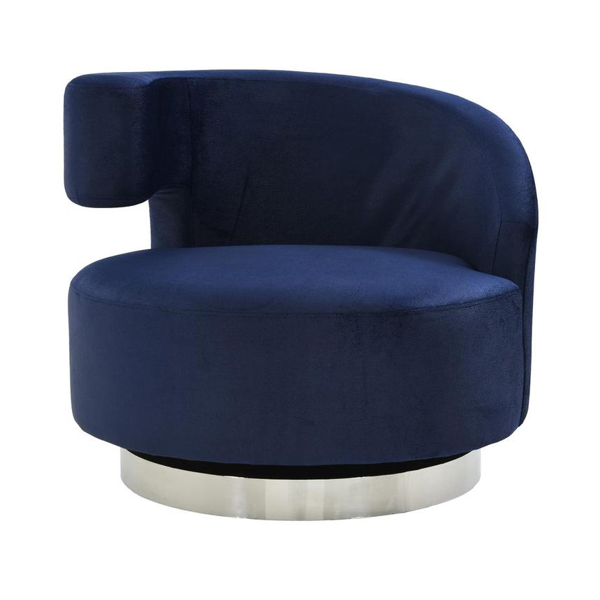 Okru II Dark Blue Accent Chair w/2 Pillows  alternate image, 3 of 12 images.