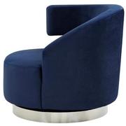 Okru II Dark Blue Accent Chair w/2 Pillows  alternate image, 5 of 12 images.