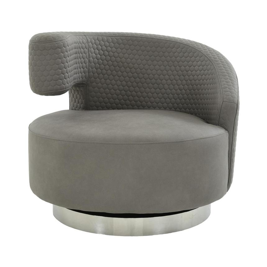 Okru II Light Gray Swivel Chair w/2 Pillows  alternate image, 2 of 11 images.
