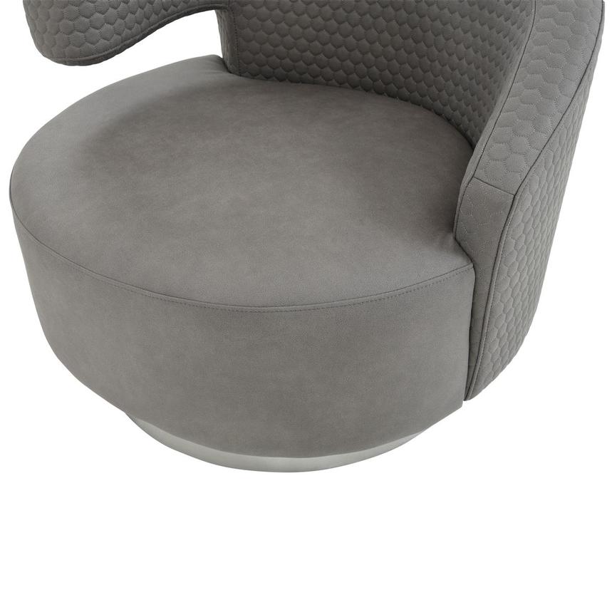 Okru II Light Gray Swivel Chair w/2 Pillows  alternate image, 7 of 11 images.