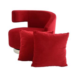 Okru II Red Swivel Chair w/2 Pillows