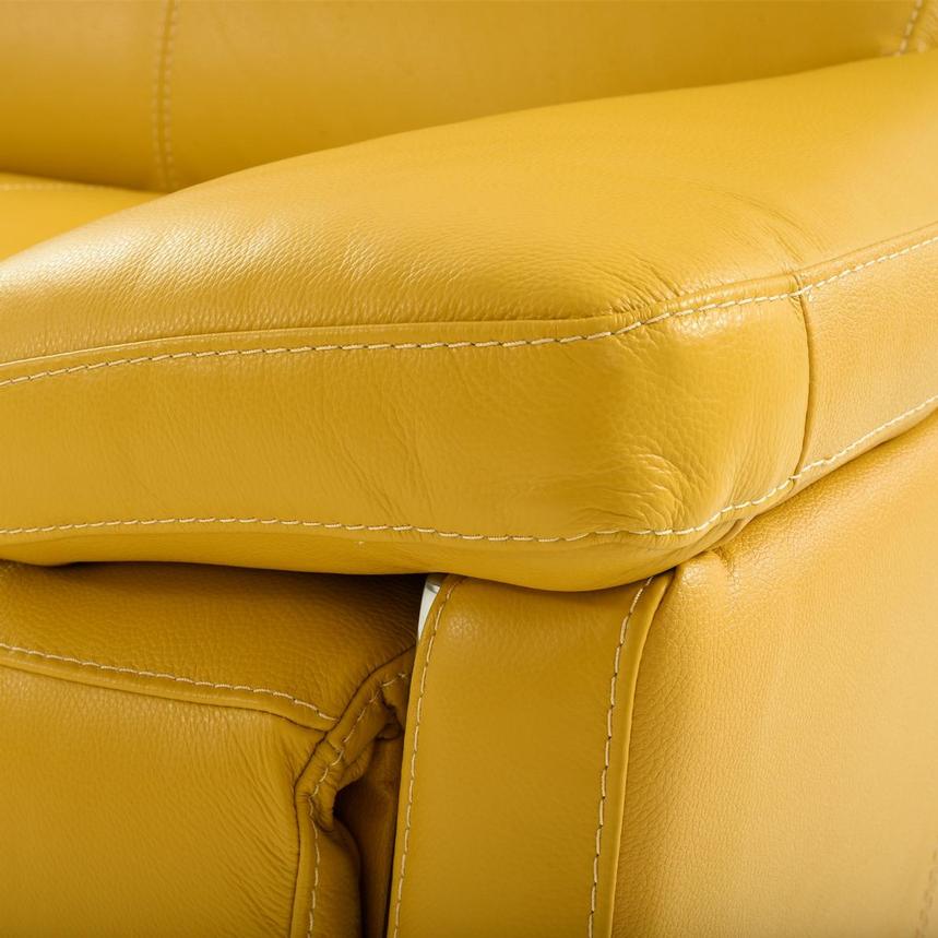 Gabrielle Yellow Leather Power Recliner  alternate image, 8 of 11 images.