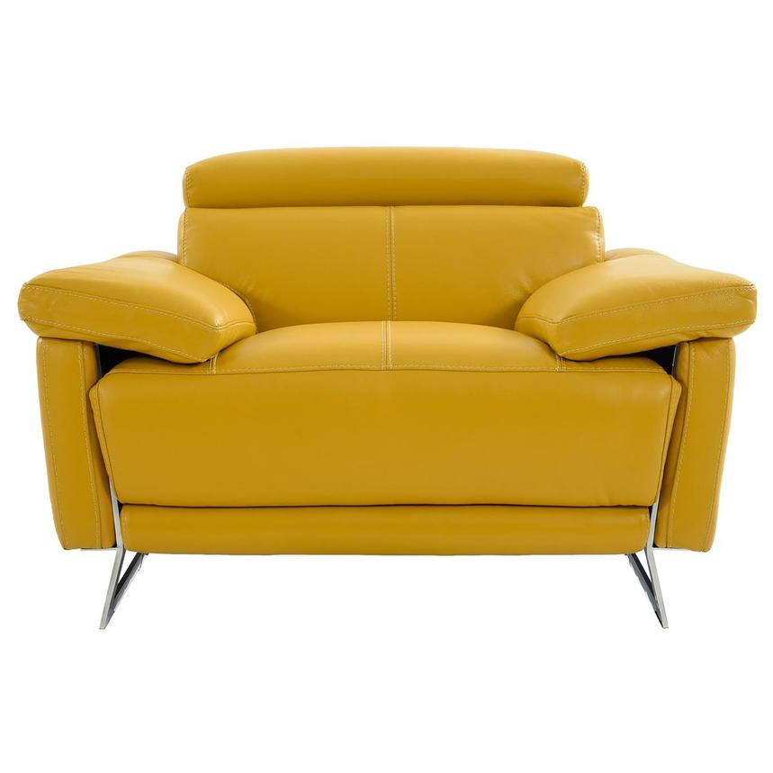 Gabrielle Yellow Leather Power Recliner  alternate image, 3 of 11 images.