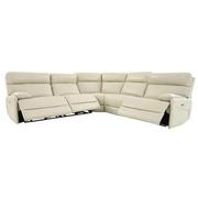 Benz Cream Leather Power Reclining Sectional with 5PCS/3PWR  alternate image, 2 of 9 images.