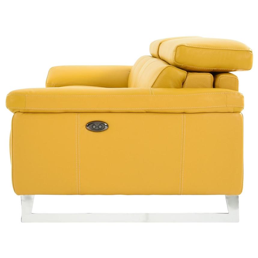 Gabrielle Yellow Leather Power Reclining Sofa  alternate image, 4 of 11 images.