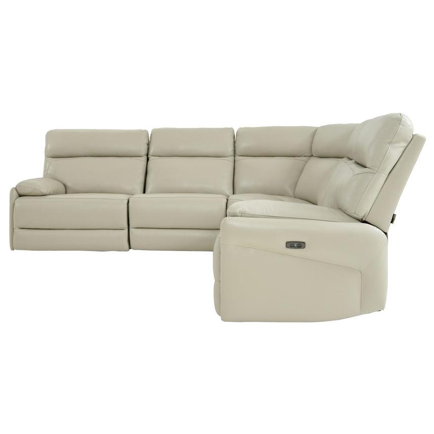 Benz Cream Leather Power Reclining Sectional with 5PCS/2PWR alternate image, 3 of 9 images.