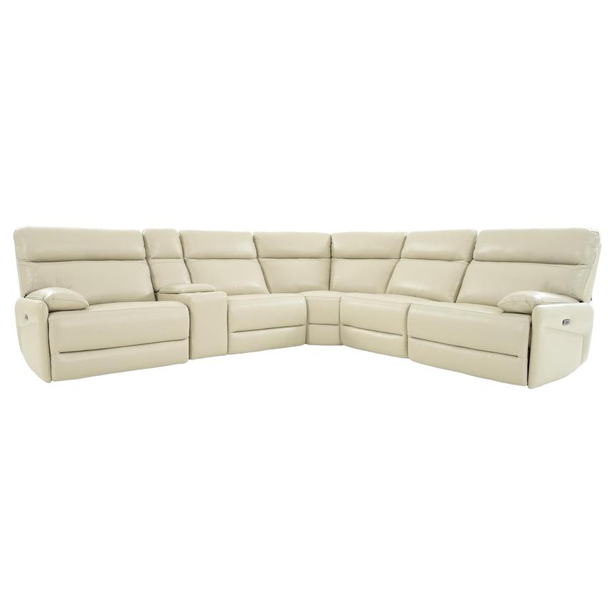 cream leather sectional recliner