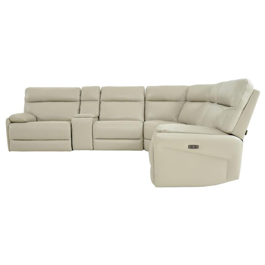 Benz Cream Leather Power Reclining Sectional with 6PCS/3PWR alternate image, 3 of 11 images.