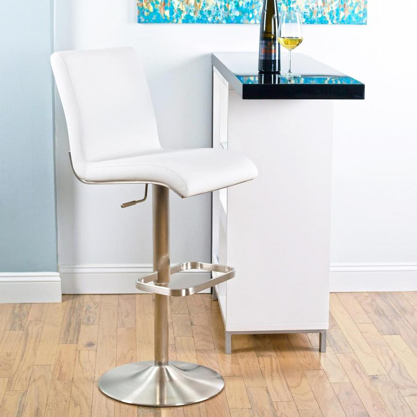 Fogo White Adjustable Stool  alternate image, 3 of 9 images.