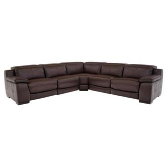 Gian Marco Dark Brown Leather Power Reclining Sectional