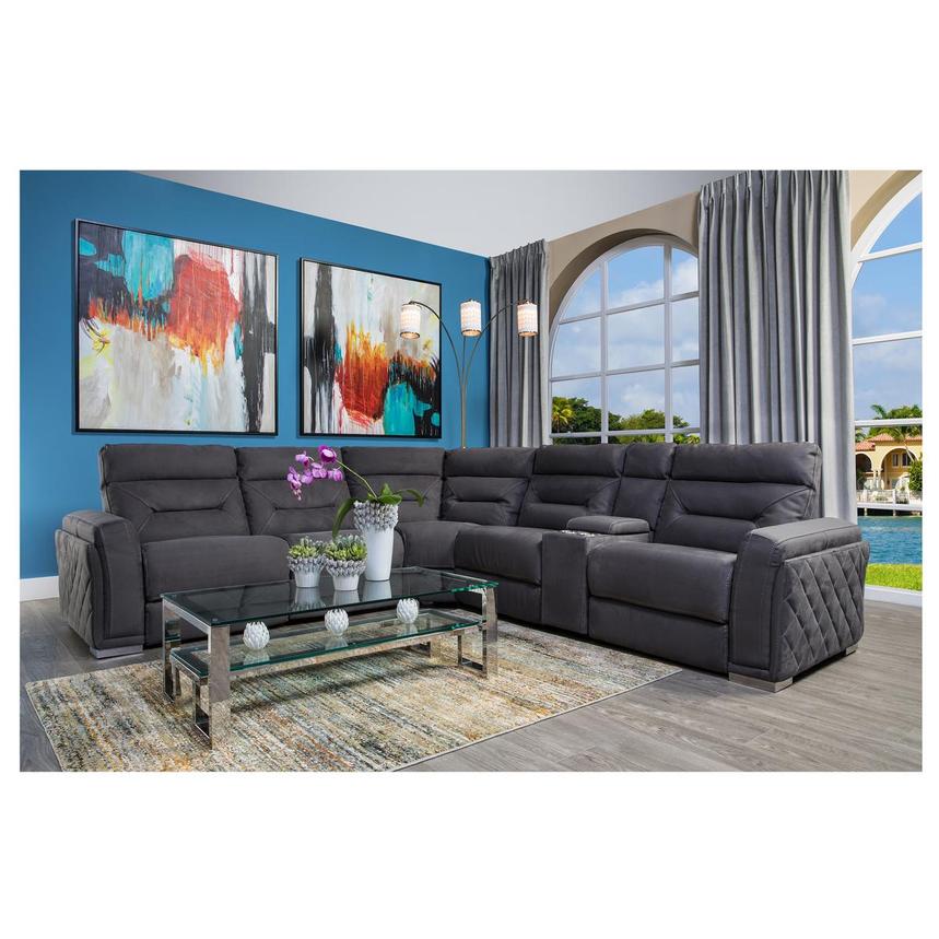 Kim Gray Power Reclining Sofa w/Console  alternate image, 2 of 14 images.