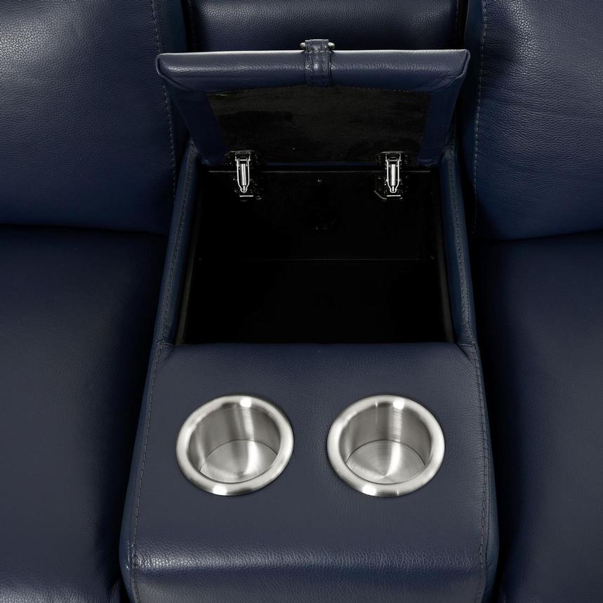 Charlie Blue Home Theater Leather Seating with 5PCS/2PWR  alternate image, 10 of 13 images.