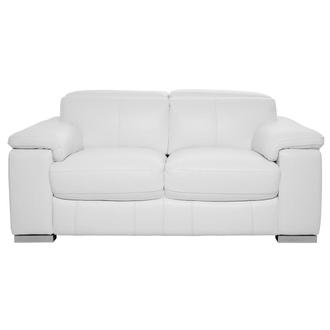 Charlie White Leather Loveseat