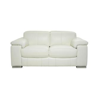 Charlie White Leather Loveseat