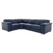 Charlie Blue Leather Power Reclining Sectional with 4PCS/2PWR  main image, 1 of 11 images.