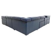 Charlie Blue Leather Power Reclining Sectional with 6PCS/3PWR  alternate image, 5 of 12 images.