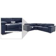 Charlie Blue Leather Power Reclining Sectional with 4PCS/2PWR  alternate image, 11 of 11 images.
