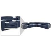 Charlie Blue Leather Power Reclining Sectional with 6PCS/2PWR  alternate image, 12 of 12 images.
