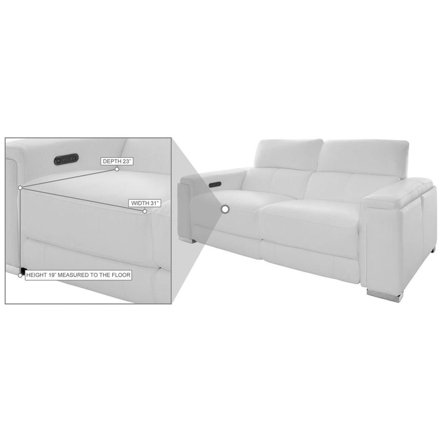 Charlette White Leather Power Reclining Sofa  alternate image, 15 of 15 images.