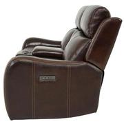 Jake Brown Leather Power Reclining Sofa w/Console  alternate image, 5 of 15 images.