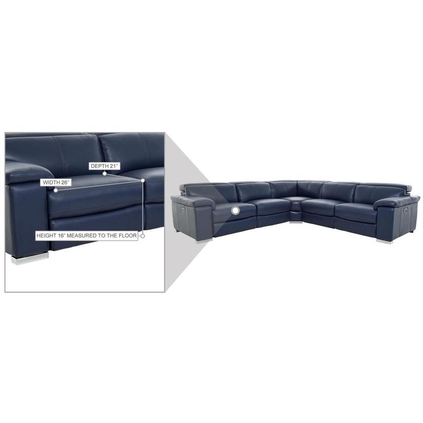 Charlie Blue Leather Power Reclining Sectional with 5PCS/3PWR alternate image, 11 of 11 images.