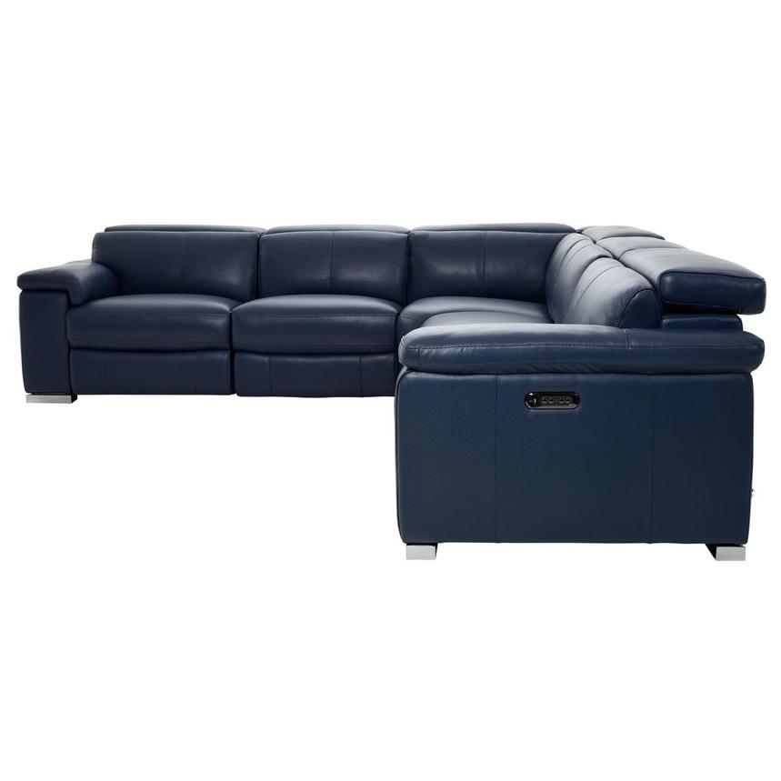 Charlie Blue Leather Power Reclining Sectional with 5PCS/2PWR alternate image, 4 of 11 images.