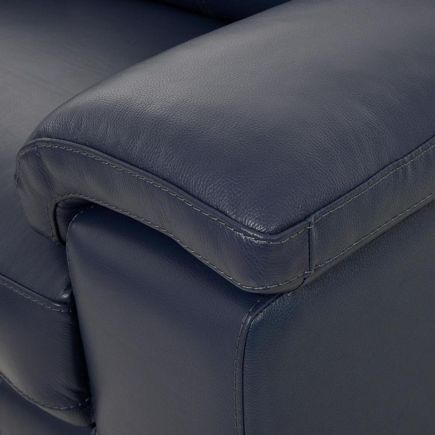 DORADORA:P　sm　XXLネイビ Neptune Blue Leather Power Reclining Sofa | El Dorado Furniture