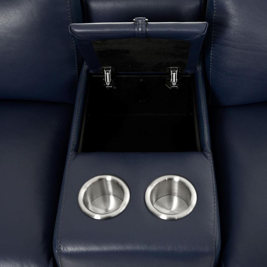 Charlie Blue Leather Power Reclining Sectional with 7PCS/3PWR alternate image, 9 of 12 images.