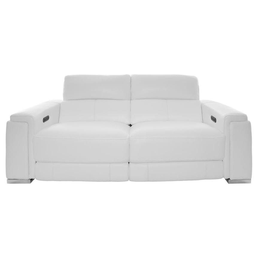 Charlette White Leather Power Reclining Sofa main image, 1 of 14 images.