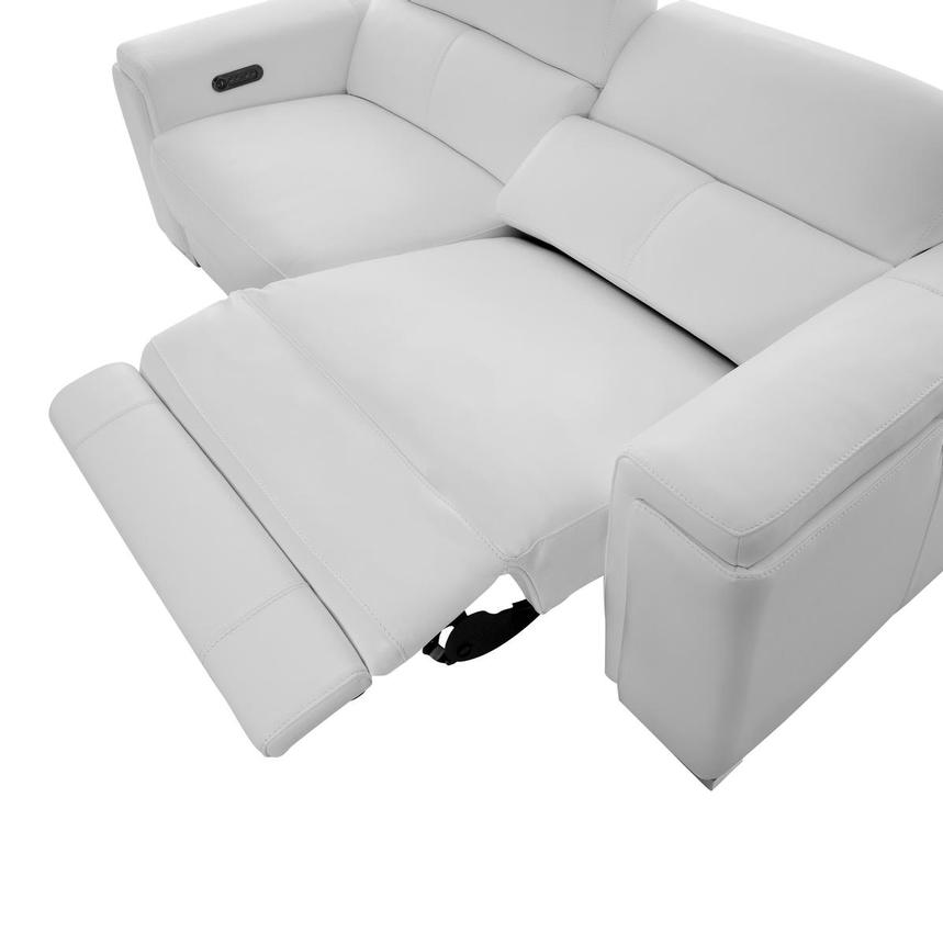 Charlette White Leather Power Reclining Sofa alternate image, 6 of 14 images.