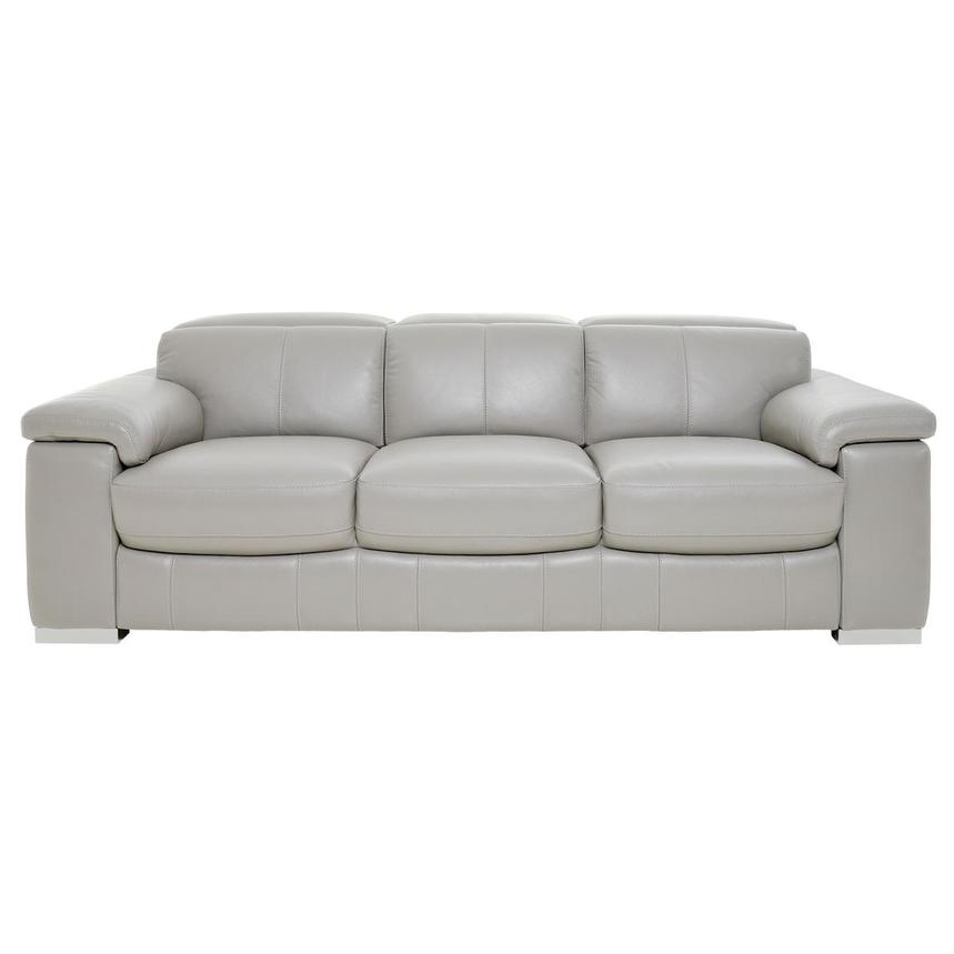 Charlie Light Gray Leather Sofa | El Dorado Furniture