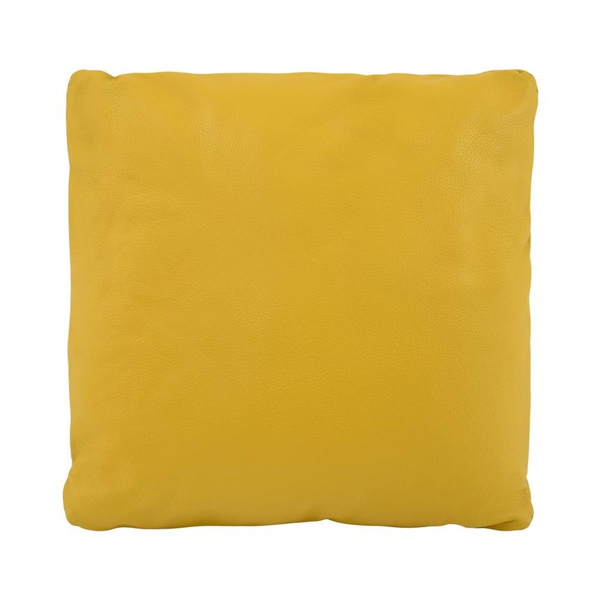 Cute Yellow Leather Accent Chair w/2 Pillows  alternate image, 9 of 11 images.