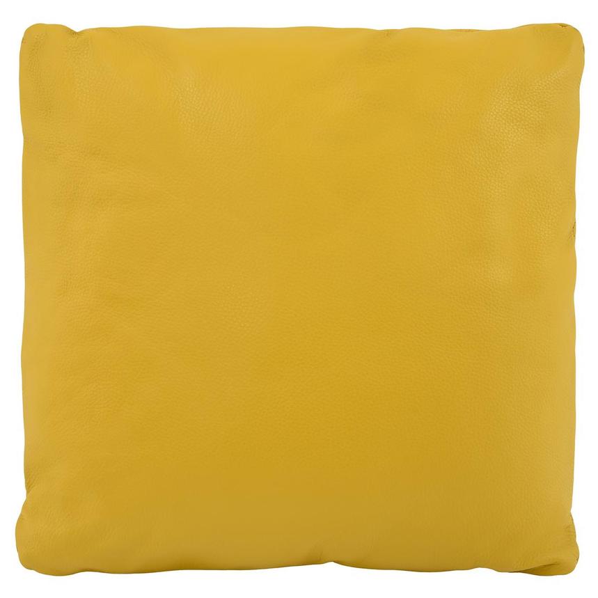 Cute Yellow Leather Accent Pillow main image, 1 of 3 images.