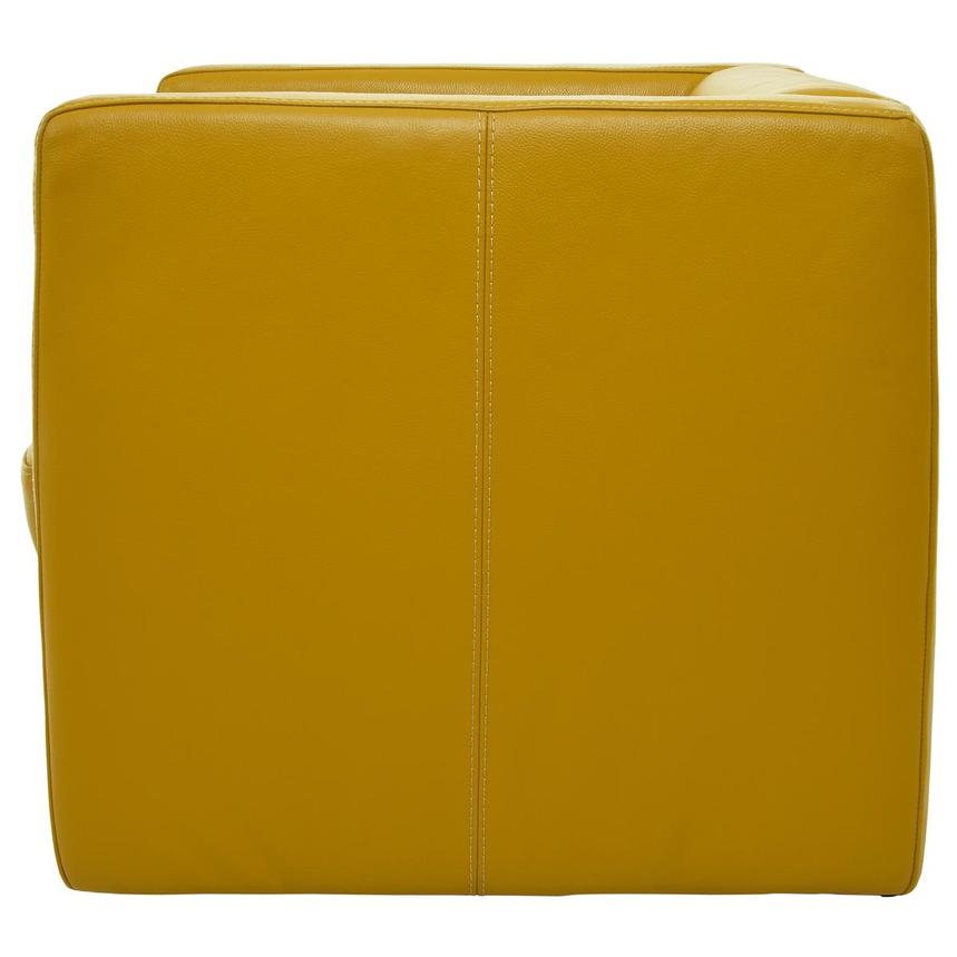 Cute Yellow Leather Swivel Chair w/2 Pillows  alternate image, 5 of 11 images.