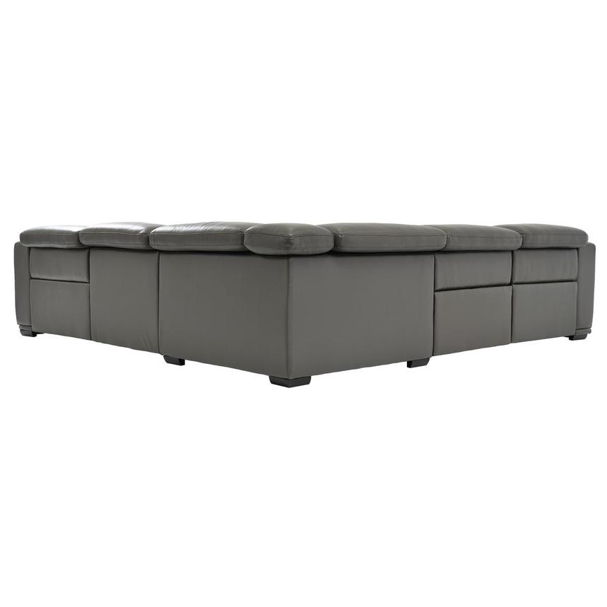 Davis 2.0 Dark Gray Leather Power Reclining Sectional with 5PCS/3PWR  alternate image, 4 of 7 images.
