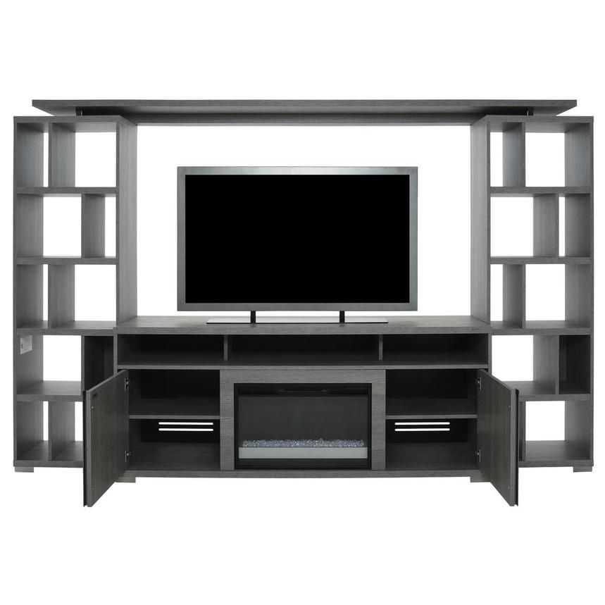 Tivo Gray with Bridge Wall Unit w/Electric Fireplace  alternate image, 2 of 7 images.