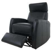 Lucca Black Leather Power Glider Recliner  alternate image, 3 of 10 images.