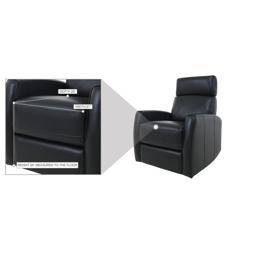 Lucca Black Leather Power Swivel Glider Recliner  alternate image, 10 of 10 images.