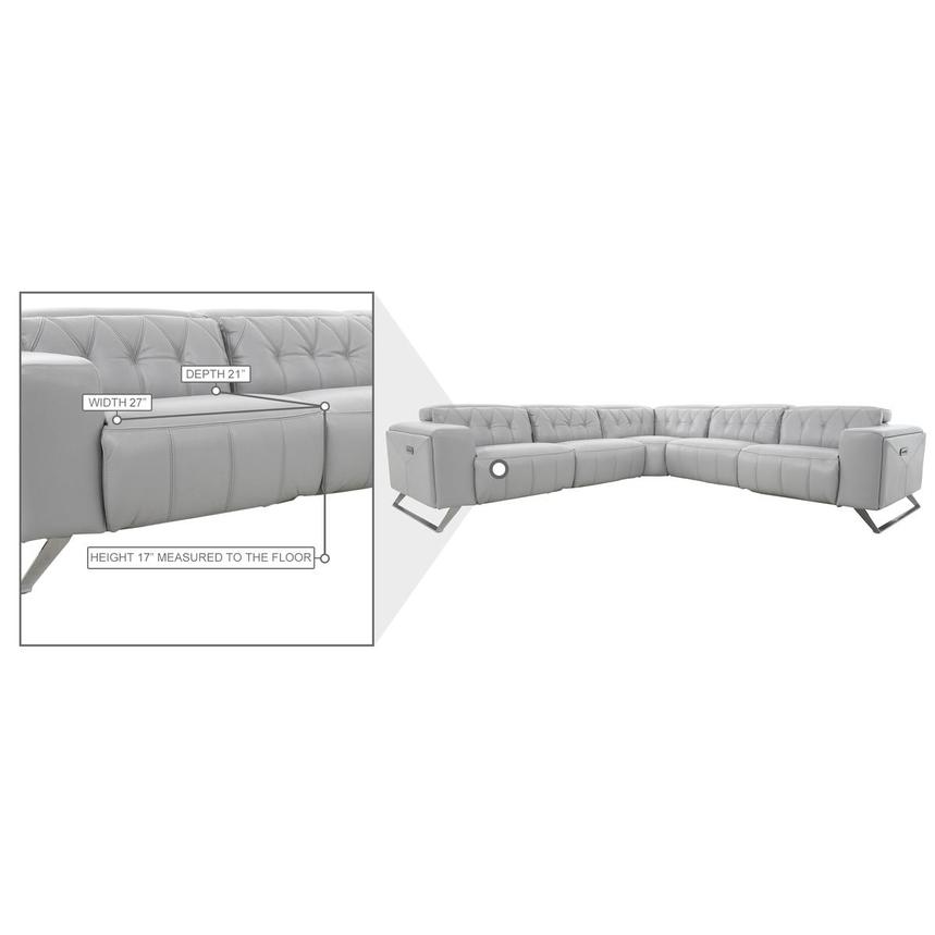 Anchi Silver Leather Power Reclining Sectional with 5PCS/3PWR alternate image, 11 of 11 images.