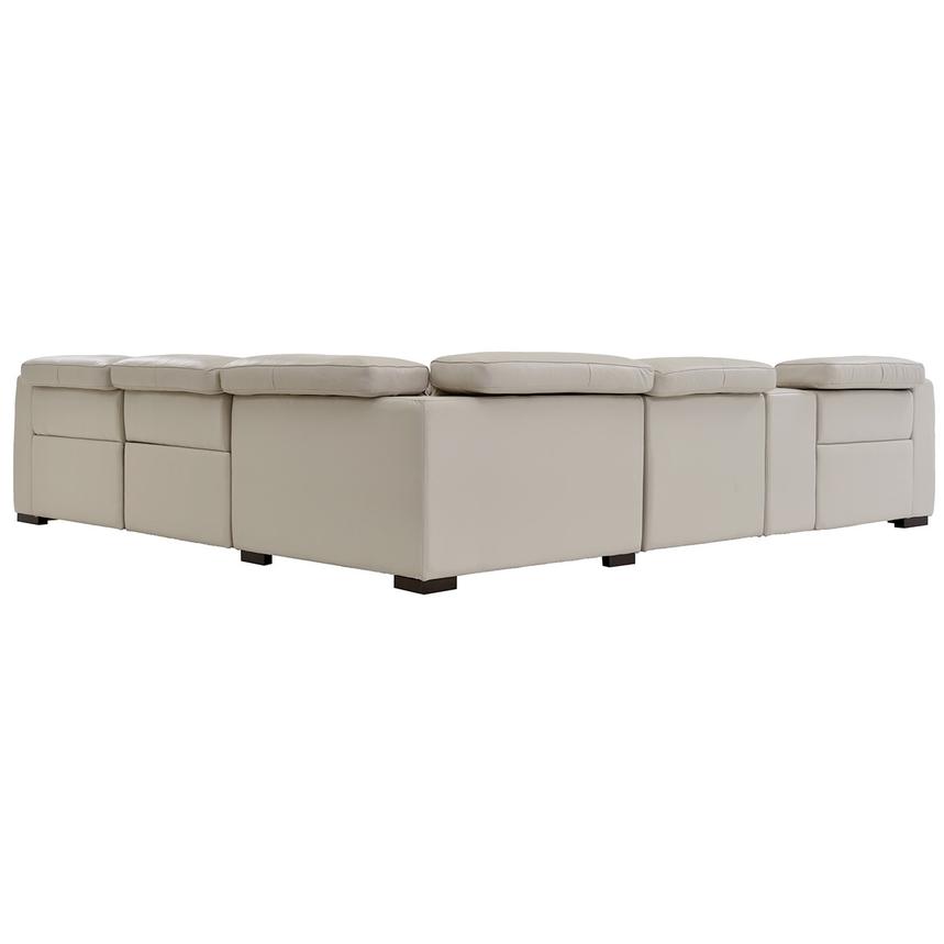 Gian Marco Light Gray Leather Power Reclining Sectional with 6PCS/2PWR alternate image, 4 of 8 images.