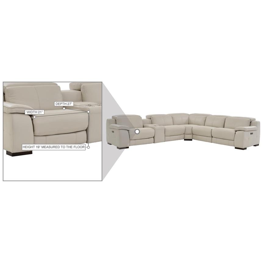 Gian Marco Light Gray Leather Power Reclining Sectional with 6PCS/2PWR alternate image, 8 of 8 images.