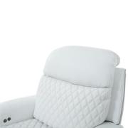 Softee White Leather Power Recliner  alternate image, 7 of 13 images.