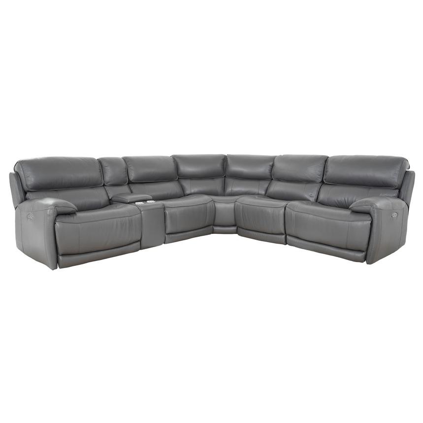Cody Gray Leather Power Reclining Sectional with 6PCS/2PWR  main image, 1 of 10 images.