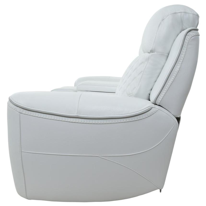 Softee White Power Reclining Leather Sofa w/Console  alternate image, 4 of 22 images.