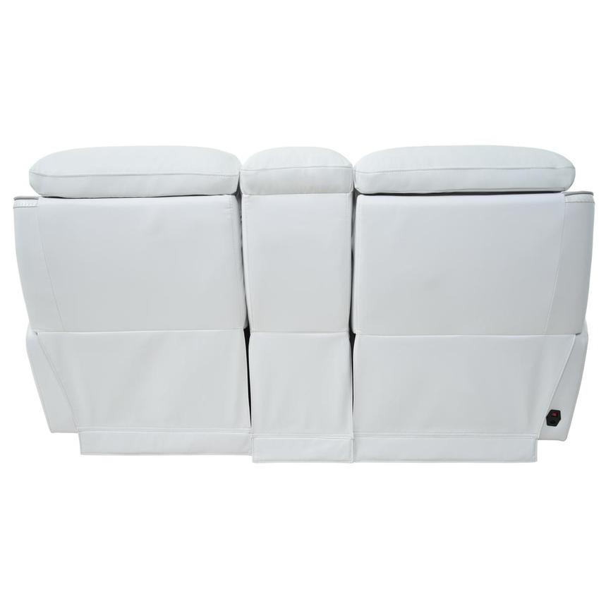 Softee White Power Reclining Leather Sofa w/Console  alternate image, 5 of 22 images.