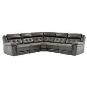 Stallion Gray Leather Power Reclining Sectional with 5PCS/2PWR  main image, 1 of 9 images.