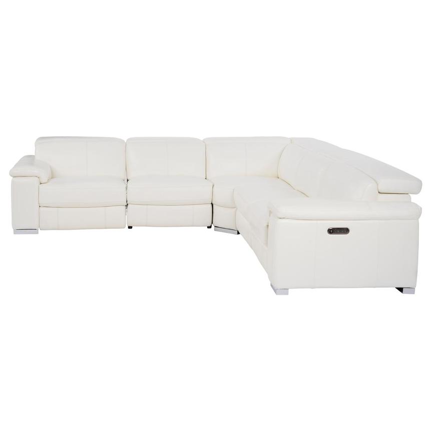 Charlie White Leather Power Reclining Sectional with 5PCS/2PWR