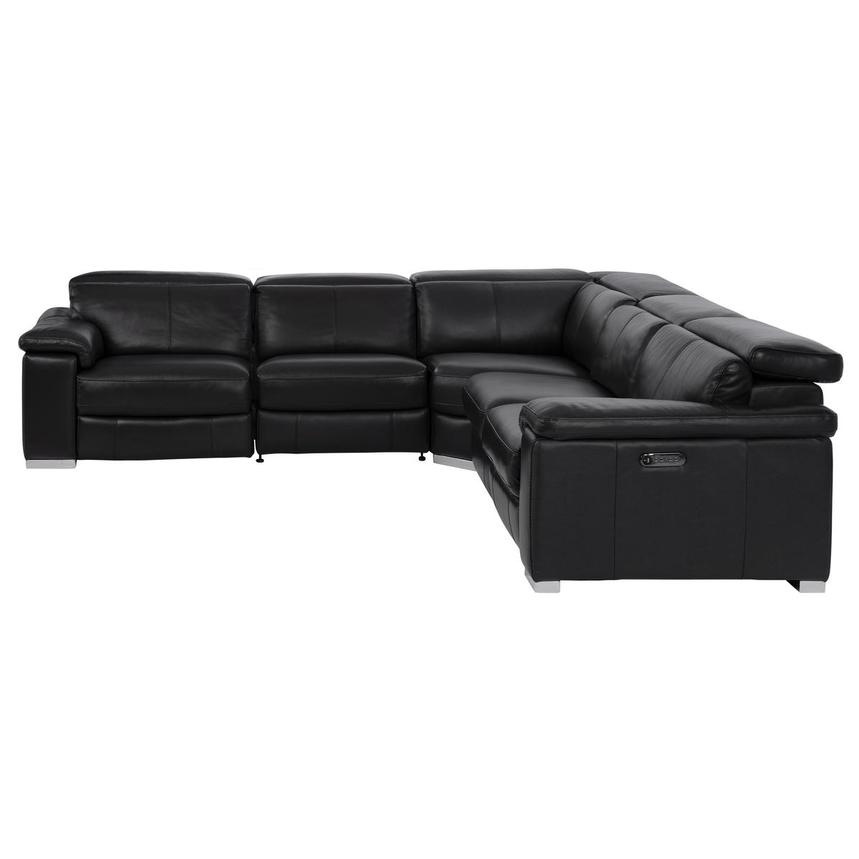 Black leather power reclining sectional online