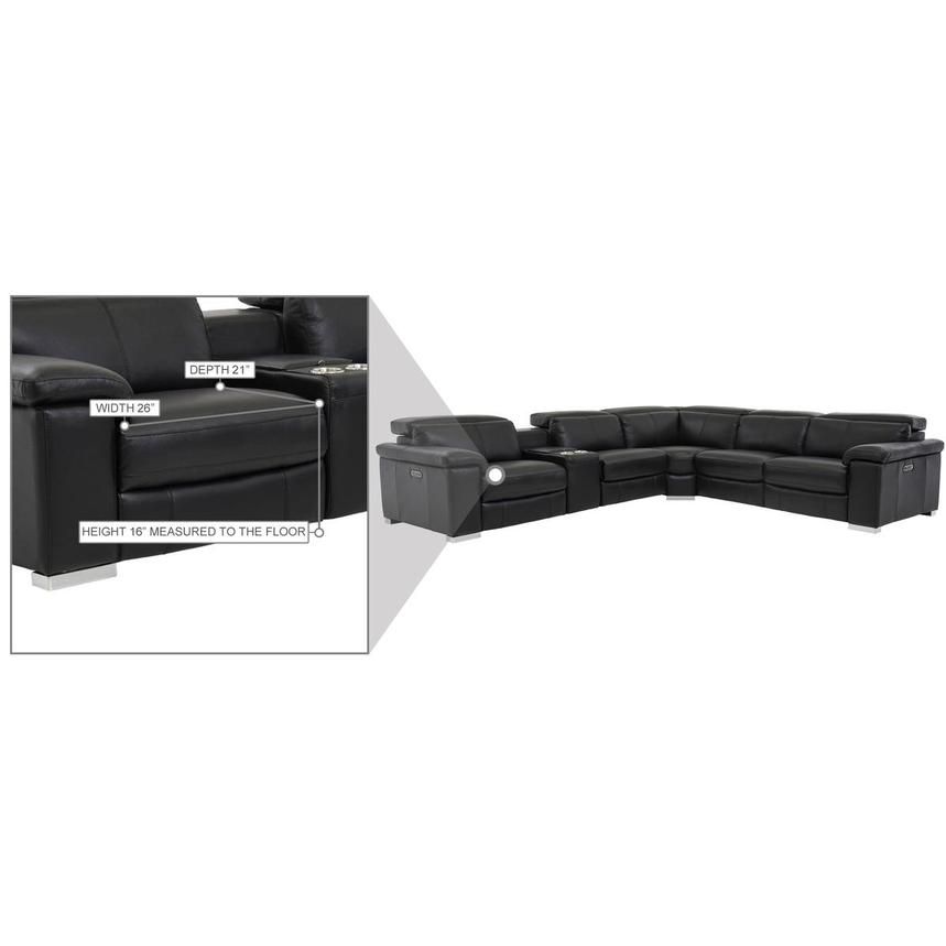 Charlie Black Leather Power Reclining Sectional with 6PCS/2PWR  alternate image, 10 of 10 images.